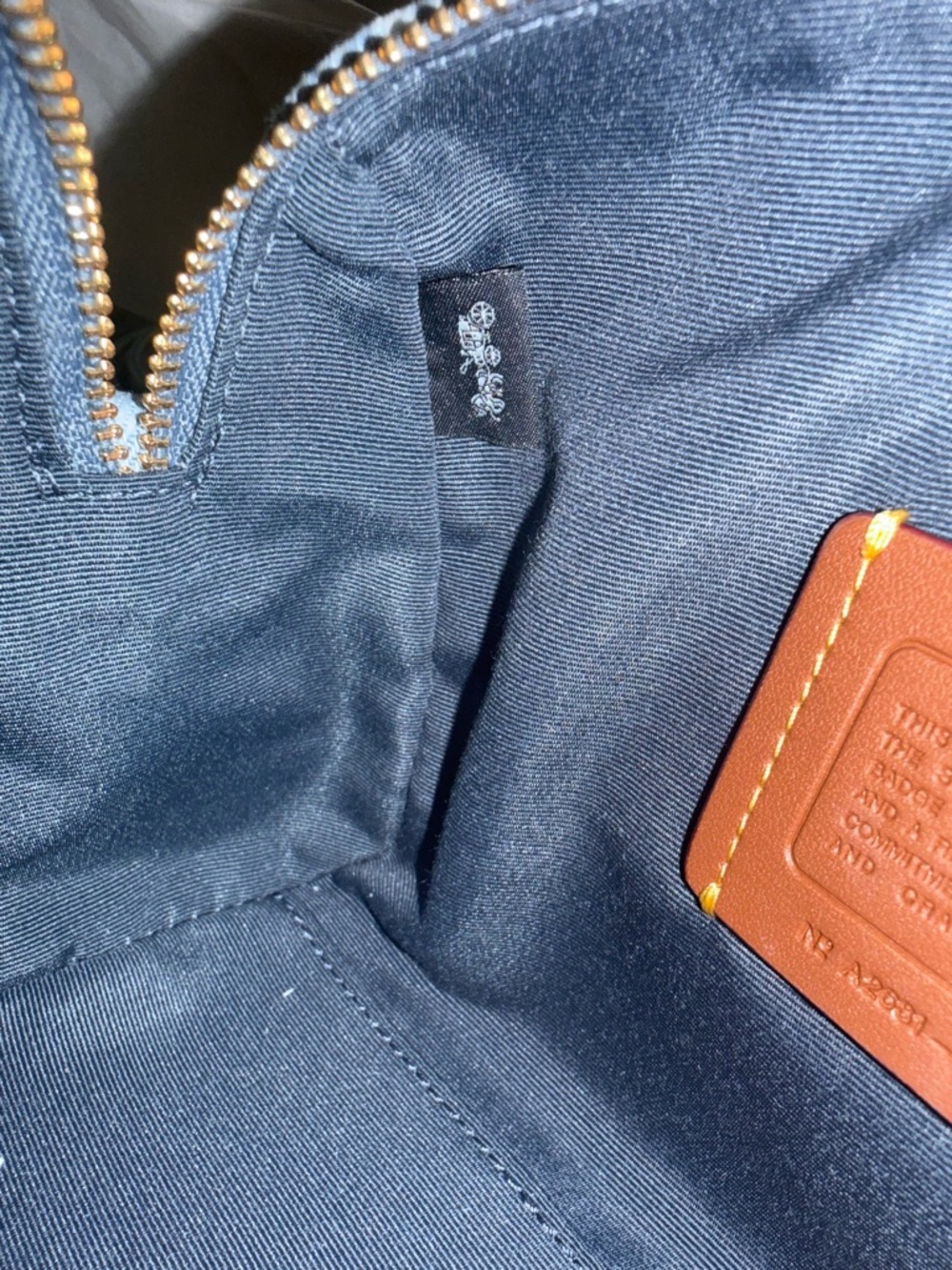 Coach Mini Rowan Crossbody Bag In Loved Denim With Charms - Picture 10 of 13